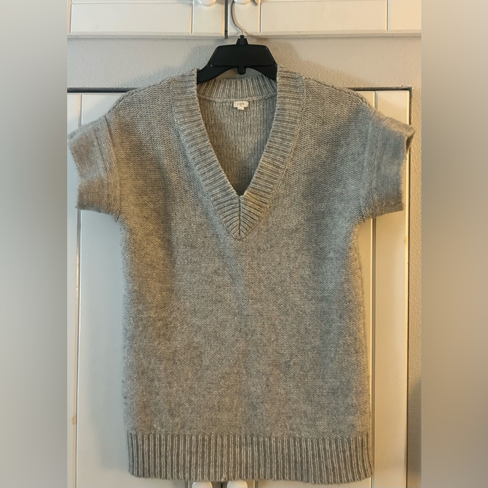 J. Crew Light Gray V-Neck Sweater